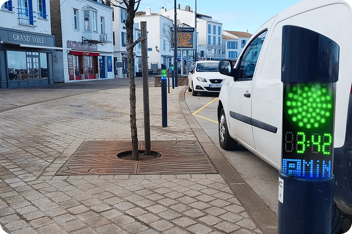 Borne arrêt minute stationnement